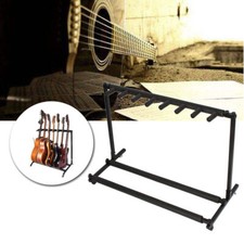 7 Way Multi Guitar Rack Padded Holder Stand Electric Acoustic Bass Guitar Black