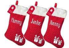 Personalised family Christmas xmas stocking set your names  - present design