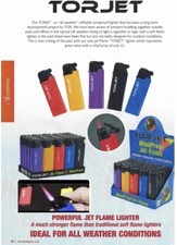 TORJET WINDPROOF JET FLAME REFILLABLE ELECTRONIC LIGHTER CHILD SAFETY TOR JET