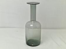 Cascade/Holmegaard grey/smoky glass gulvvase gulvase vintage retro bottle vase