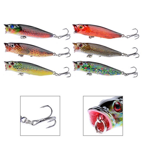 6pcs floating fishing - 6pcs,