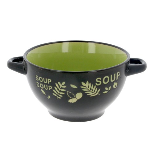 Soup bowls with - soup, handles