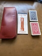 BIN Vintage Bridge Set West Germany Leather Case Notepads Pencil Playing Cards