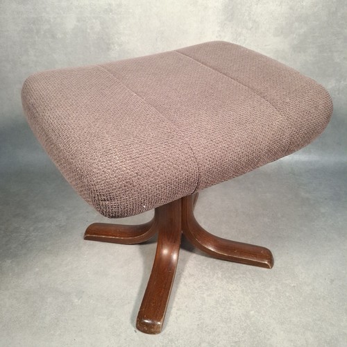 Brown fabric footstool - brown,