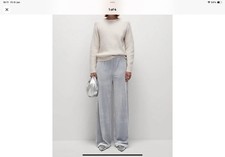 M&S Silver Velvet  Wide Leg