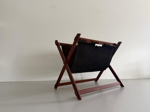 Mid century teak and suede - and,