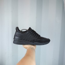 UK 10 - Dsqaured2 DS2 Black Leathers 251 Mens Trainers Shoes Dsqaured EU 44