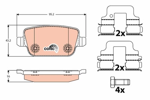 Brake pads trw - pads, for