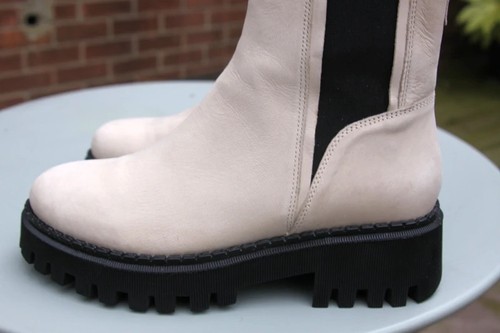 Cream chunky sole chelsea - cream,