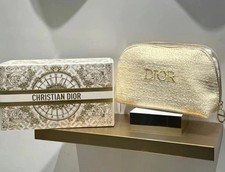 Stunning DIOR Beauty Gold  Makeup Bag Pouch  Christmas 2024 New Boxed