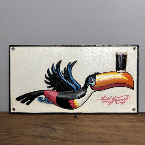 Cast iron guinness toucan sign - cast,