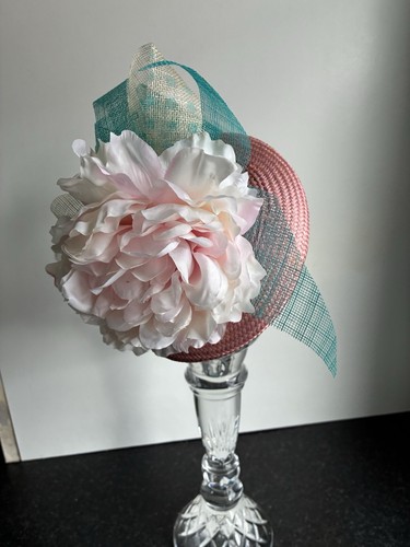 Fascinator hat baby pink - fascinator, &