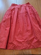 Vintage 1980s Gor-Ray Red Cotton Flared  Skirt Size 6 24" Waist Cotton 