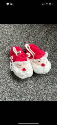 Junior novelty santa slippers - novelty,