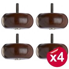 4 x USED Wooden Sofa Leg | Mahogany Bun Foot | M8 Fixing | Round Sofa Leg
