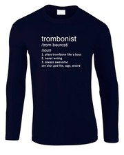 Trombonist Men's Long Sleeve T-Shirt Definition Gift Music Trombone Jazz Joke