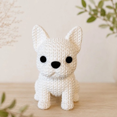 French bulldog white ornament - white,