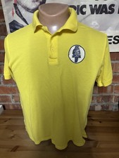 LEEDS UNITED UTD RETRO STYLE POLO FOOTBALL SHIRT ADULT SIZE MEDIUM