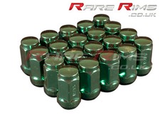 Green Hex Wheel Nuts x 20