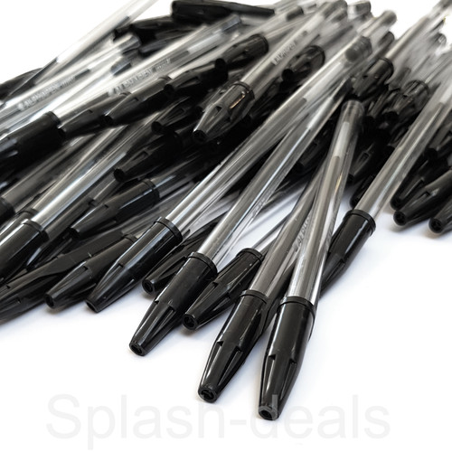 100 black ballpoint pens - 100,