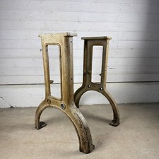 Pair of Reclaimed industrial Cast Iron Workbench Legs