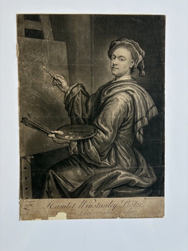 Antique mezzotint engraving - antique,