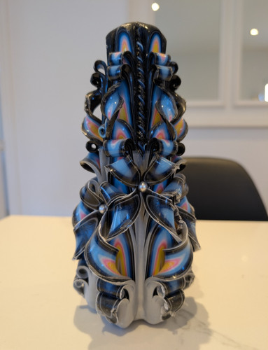 Multicolour carved wax - carved, pillar