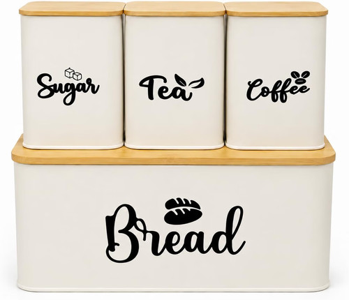 Retronz 4pc bread bin - bread, tea