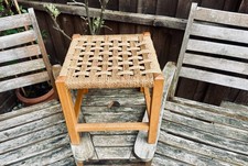 Vintage Rush Stool Woven Seat