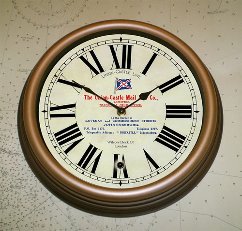 Union castle line clock - clock,, south