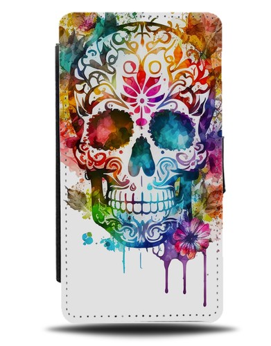Colourful dripping sugar skull - colourful,