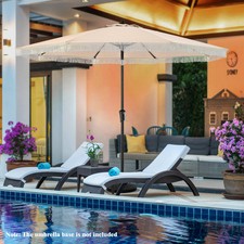 9 FT Patio Umbrella Heavy-Duty Market Table Umbrella for Yard Garden Pool Beige