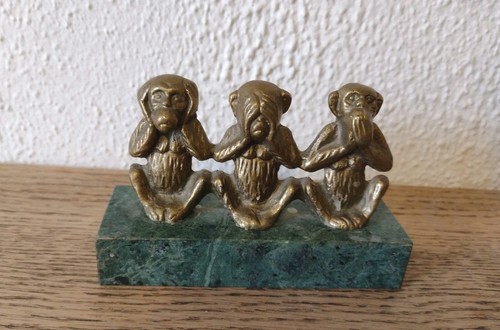 Vintage brass bronze wise - brass,