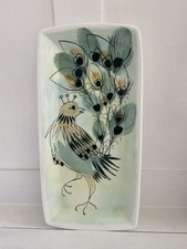 Peacock Design Rectangular Plate