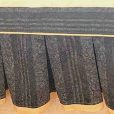 Valance Double bed blue cream Box pleated Toile Print Pleated Bespoke Design