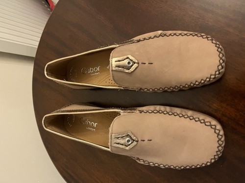 Ladies beige gold moccasins - ladies, beige/