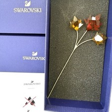 SWAROVSKI Autumn Leaf garden Tales Leaves Stem Crystal Ornament In Box