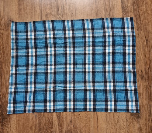 Blue fleece chequered - blue, square
