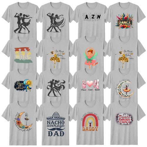 Floral family shirt - floral, dancing