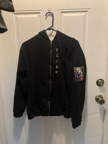 Cloak black full zip - zip, hooded