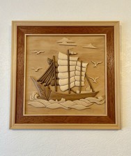 Carved Wooden Ship Picture