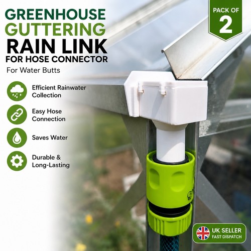 Greenhouse guttering rain link - guttering,