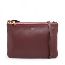 Celine Trio Small Leather Shoulder bag Bordeaux