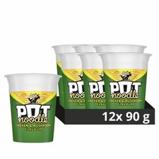 Pot Noodle Chicken & Mushroom Standard Pot Noodle instant vegetarian 12x90g