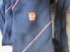 Red Cross of St George & England Lion in Shield Crest Polyester Tie by Halliford