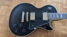 U04 KOREAN EPIPHONE LES PAUL CUSTOM EBONY LIGHT GIG MARKS ON THE BACK,LOW ACTION