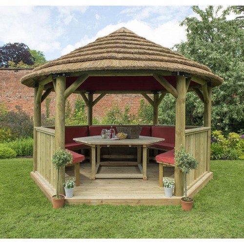 Gazebo hexagonal wooden - gazebo,