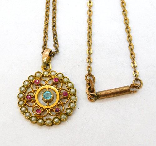 Edwardian rolled gold topaz - edwardian, gold,