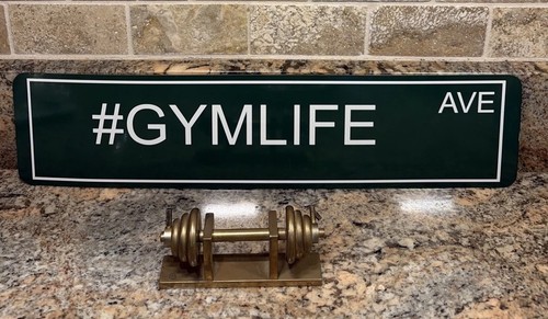 Vintage solid brass barbell - solid,