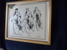 RARE Cycling - FRAMED MIRROR...TOM SIMPSON, FELICE GIMONDI, JACQUES ANQUETIL